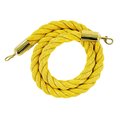 Montour Line Twisted Polyprop.Rope Yellow With Pol.Brass Snap Ends 8ft.Cotton Core HDPP510Rope-80-YW-SE-PB